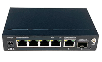 Гигабит гигабита PoE+ 1-Port переключателя 4-Port POE переключатель локальных сетей SFP гигабита RJ45 + 1-Port