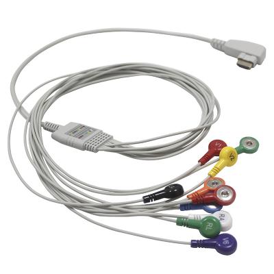 DMS Holter ECG Cabo e Leadwires 10 derivações IEC Snap