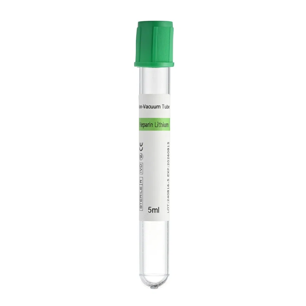 Siny Medical Heparin Lithium Non-Vacuum Blood Collection Tubes
