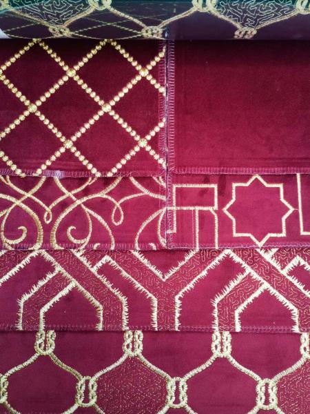 Embroidery Luxury Sofa Fabric Heavyweight With Knitted Technics