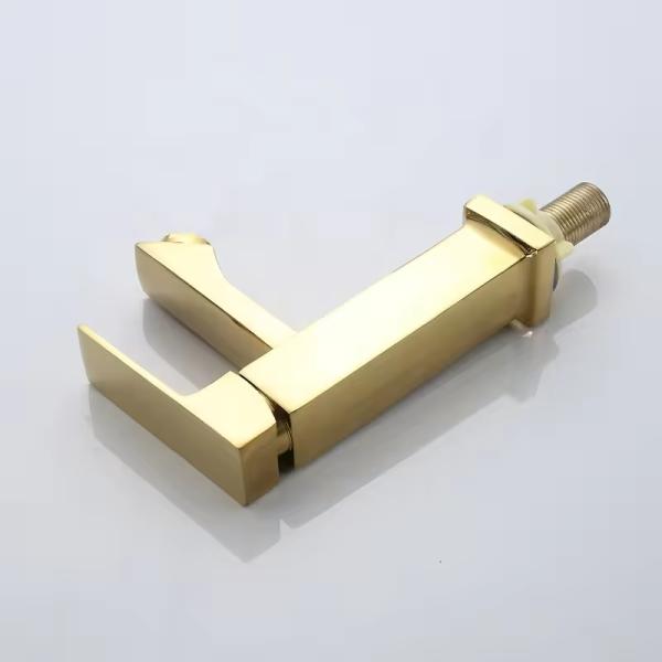 Single Range Basin Faucets Deck Mounted Color Bathroom Sink Tap Modern Titanium Brass