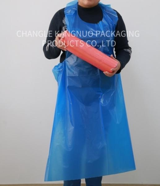 Red HDPE / LDPE Plastic Disposable Kitchen Aprons With 800x1200mm Size