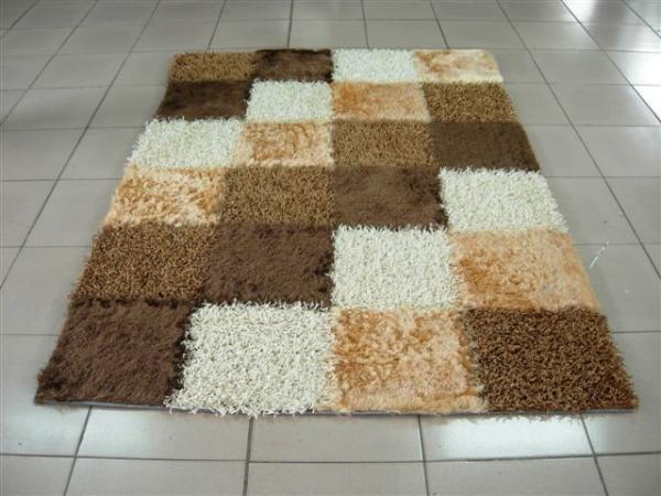 Chinese Knot Mixed With Poyester Silk Boxes Shaggy Carpet And Rug