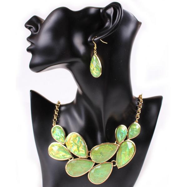 Hot fashion trends in Europe and America exaggerated clavicle chain necklace resin droplet