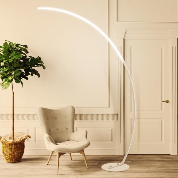 Arc Floor Lamp Dimmable APP Control Colorful Black White Corner Floor Lamp Bedroom Decor  Stand Lighting(WH-MFL-16)