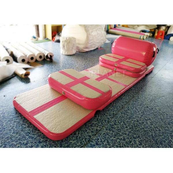 Pink Inflatable Air Track , Air Floor Gymnastics Mat No Noise During Training