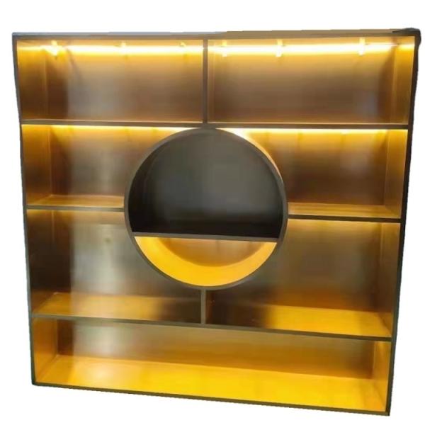 201 304 SS Freestanding Bookshelf Room Divider Room Separator Shelves