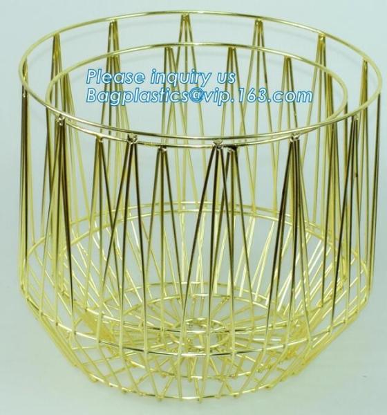 Lined Utility Metal Wire Storage Bin Laundry Basket with Handles for Heavy Duty Use In Office, Craft Room, Kitchen, Pant