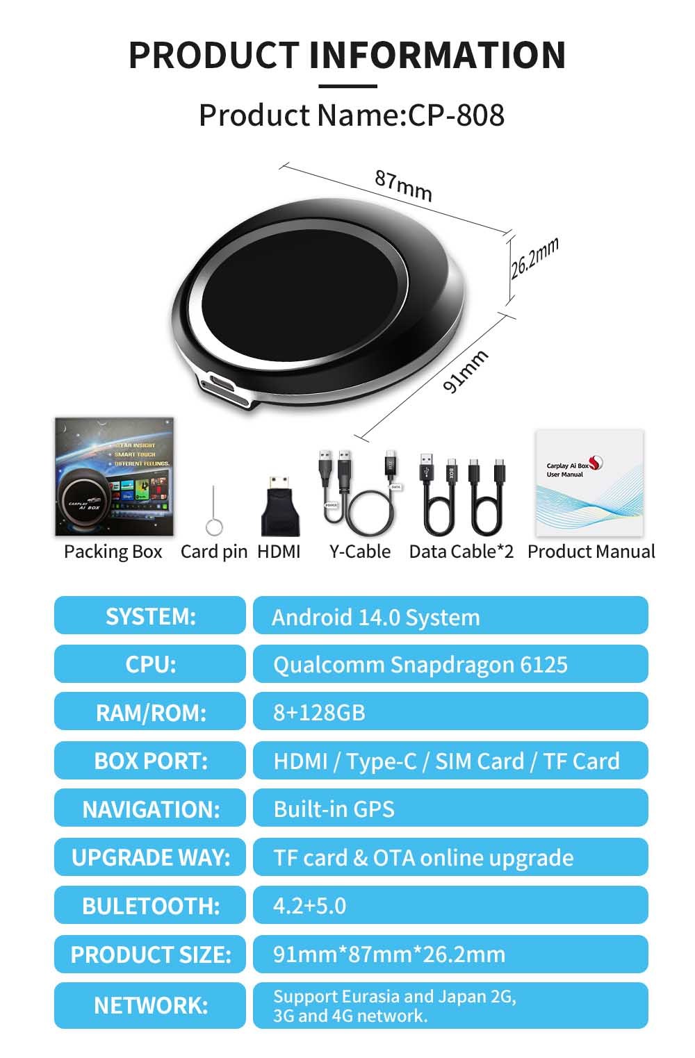 mini Streaming Carplay Android Auto Ai Box For Ford Benz VW
