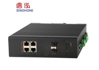 Corrugated Housing Gigabit Fiber Optic Network Switch With 4 RJ45 2 SFP For Outdoor