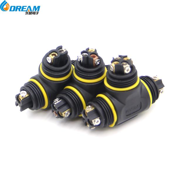 3 Pole Wire T-Type Outdoor LED Plastic IP68 External Electrical 2/3/4/5/6 Pin Screw Connector Circular IP68 Waterproof Connector