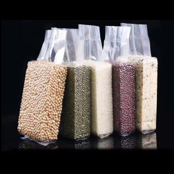 Sacs sous vide transparents personnalisés avec imprimés de grains divers Surface décompressée recyclable pour l'usage industriel alimentaire