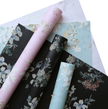 Hot gold jade flower edge art waterproof floral arrangement flower packaging paper