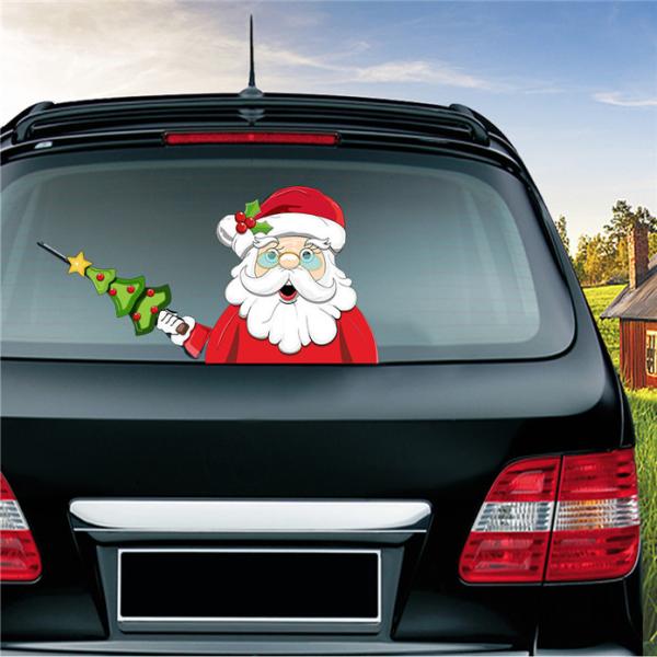 Anti UV Waterproof Car Stickers Car Window Sticker Santa Claus Decoration