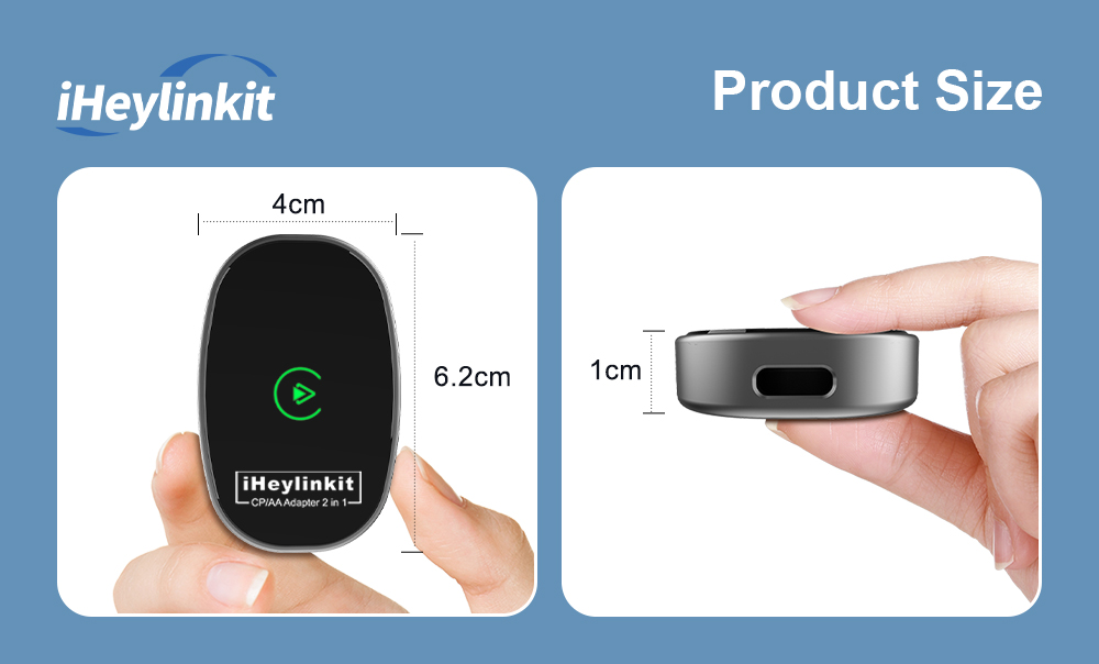 2-in-1 Portable CarPlay & Android Auto Dongle with Wired/Wireless Compatibility USB Plug and Play 1 Year Warranty