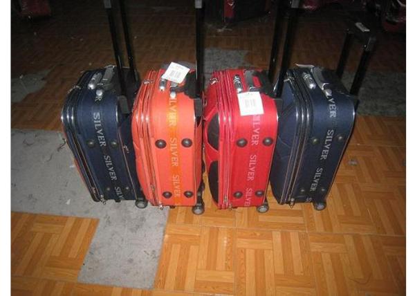 EVA Four Piece Carry On Luggage Set 8 Wheels With Silver Color Handle Support