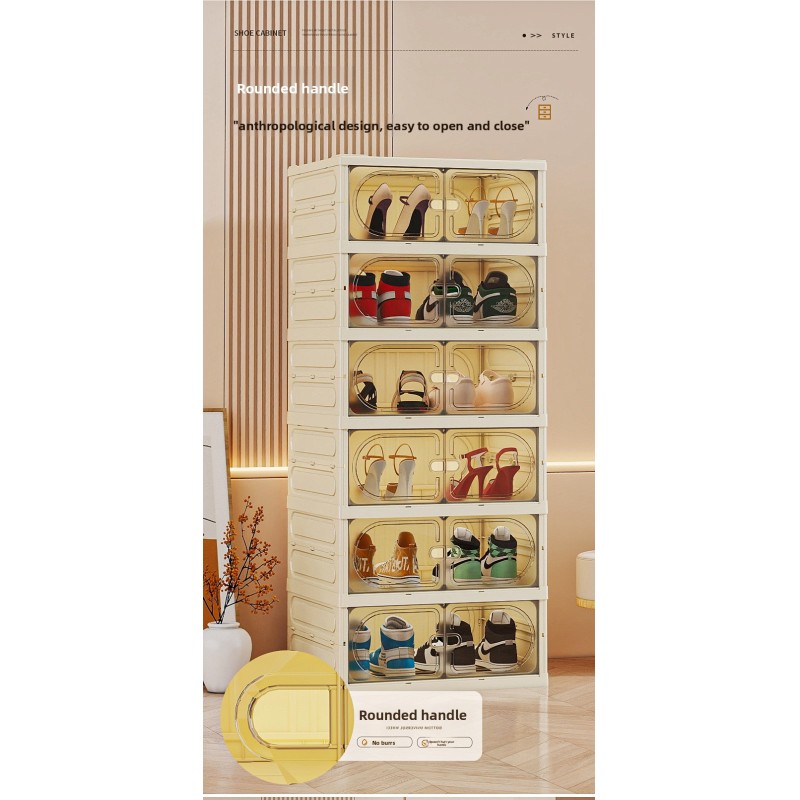 Multifunctional Entryway Shoe Storage Foldable Transparent Acrylic Box Dustproof Minimalist Organizer for Home Clear Shoe Case