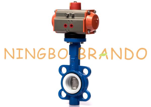 2'' DN50 Pneumatic Actuator Wafer Type Butterfly Valve With PTFE Seal
