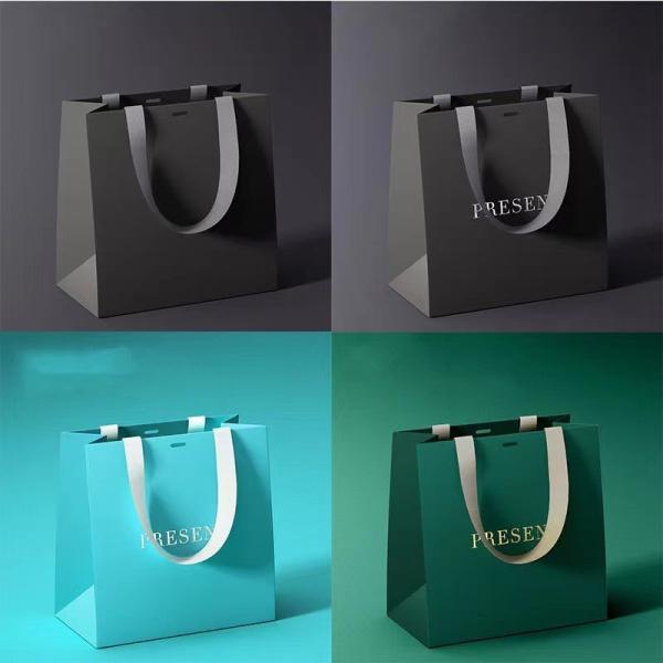 Custom Printed Kraft Paper Tote Bag for Clothing and Cosmetics