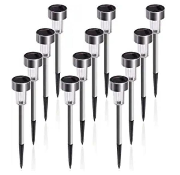 Stainless Steel 13.4'' Outdoor Solar Yard Lights