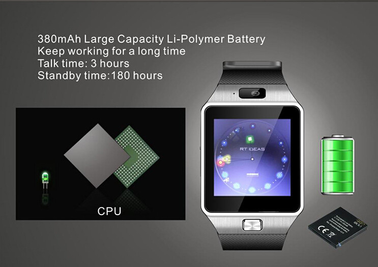 Handsfree Bluetooth smart watch HD Capacitive touch screen Watch Wrist Wrap