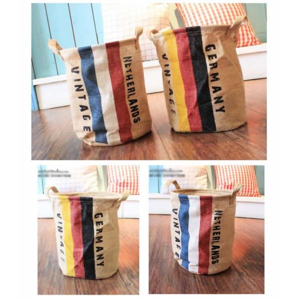 Panier sale de seau de vêtements de tissu de coton de blanchisserie de panier d'enfants pliables imperméables de bébé