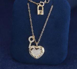 Personalized Charms Key Lock Heart Padlock Bracelet Gold Qixi Gift