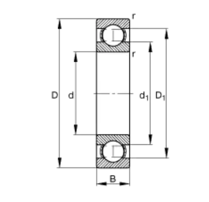 Customized 6300 Series Bearing , High Swiveling Accuracy 6302 2RS Bearing