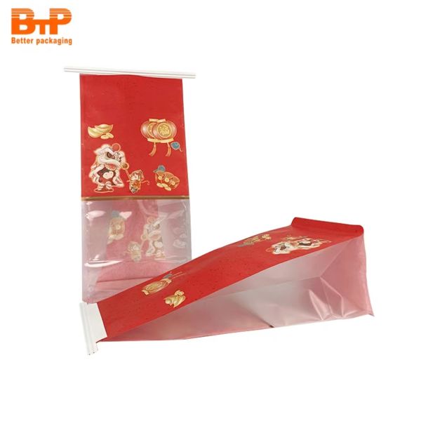 Eco Friendly Biodegradable Custom Logo Le Toast Bakery French Baguette Packaging Paper Reusable Bread Bag with Window