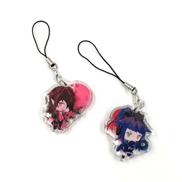 Custom Translucent Acrylic Anime Double Sided Different Printing Charms,Shaped Acrylic KeychainWith Phone Strap