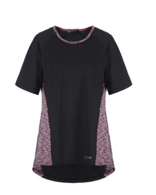 Short Sleeve Ladies Fashion Tops Round Neck Sportswear Stretchy Tee Shirt