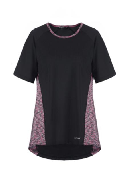 Short Sleeve Ladies Fashion Tops Round Neck Sportswear Stretchy Tee Shirt
