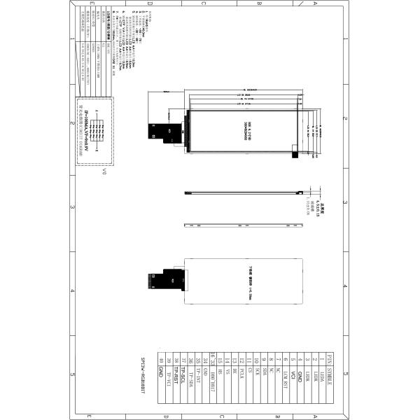 тип дисплей Адвокатуры 6,2 дюймов TFT LCD, 360X960 разрешение, 40PINS RGB+SPI, 300cd/m2,
