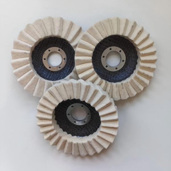 Metal Buffing Sander Wool Felt 80-240 Grit Flap Disc Wheel Marble Fiberglass Backing