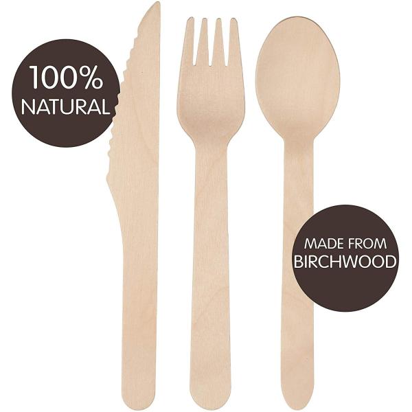 Столовый прибор Birchwood деревянного Silverware естественный Biodegradable Compostable