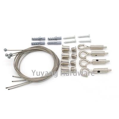 Copper Ceiling Hanging Fittings Steel/Stainless Steel Wire Cable Suspension Kit with Standoff Screw Clamp Mounting Bracket