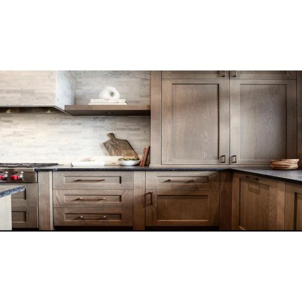 Modular Kitchen Cabinets with Classic Shaker Design and Artificial Quartz Countertop