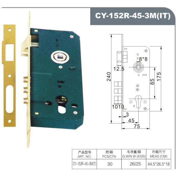 Mortise Door Lock Steel / Zamak Deadbolt and Adjustable Latch Advanced Security Features for Customizable Protection