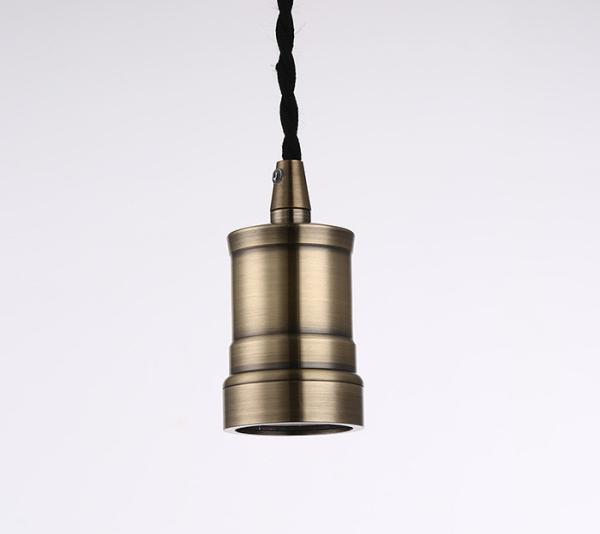 Bronze Golden Retro Pendant Light Socket E26 / E27 Aluminum Pendant Bulb Holder
