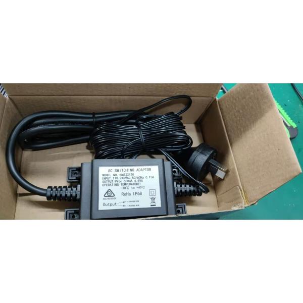 Outdoor waterproof transformer, power supply,9Vdc 500mah 4.5W IP68 Waterproof switch adaptor for faucet
