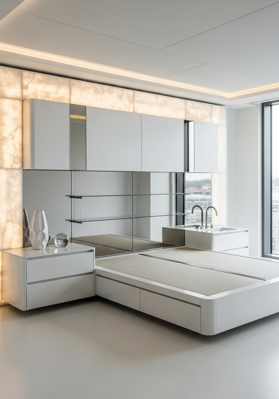 Floating Platform Tatami Bed in 304 Stainless Steel