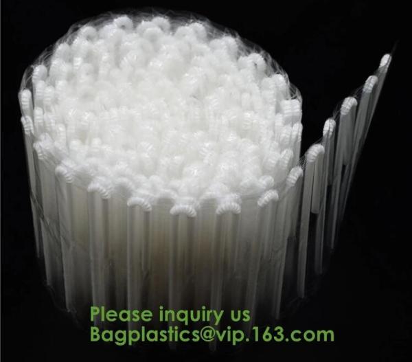PLA Drinking Straws, CPLA Giant Straws, Individually Wrapped, Plant Based Compostable Flexi straws, cocktail