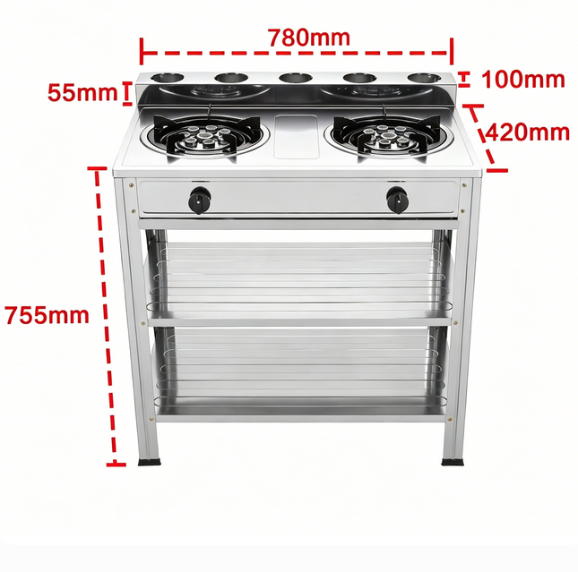 2 Burner Portable Gas Stove Free Standing Indoor ODM/OEM Kitchen Cookers