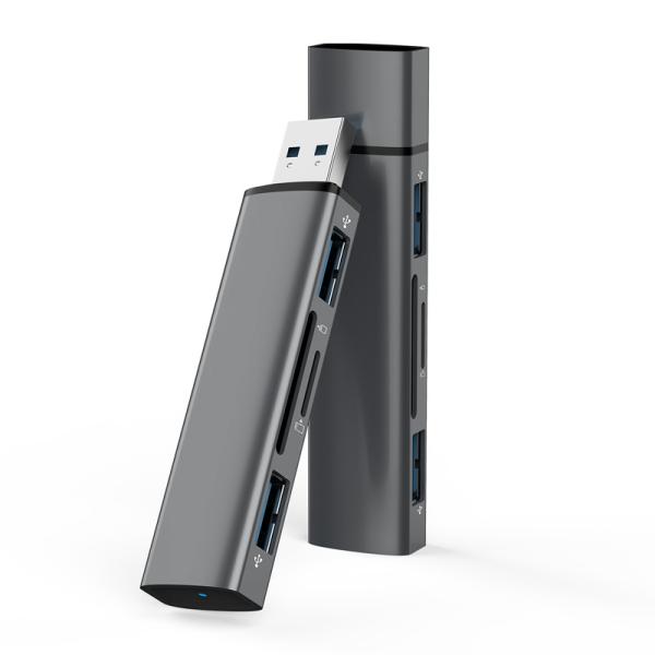 USB C 3.2 Gen 2 Hub USB avec lecteur de carte USB 3.0 2 en 1