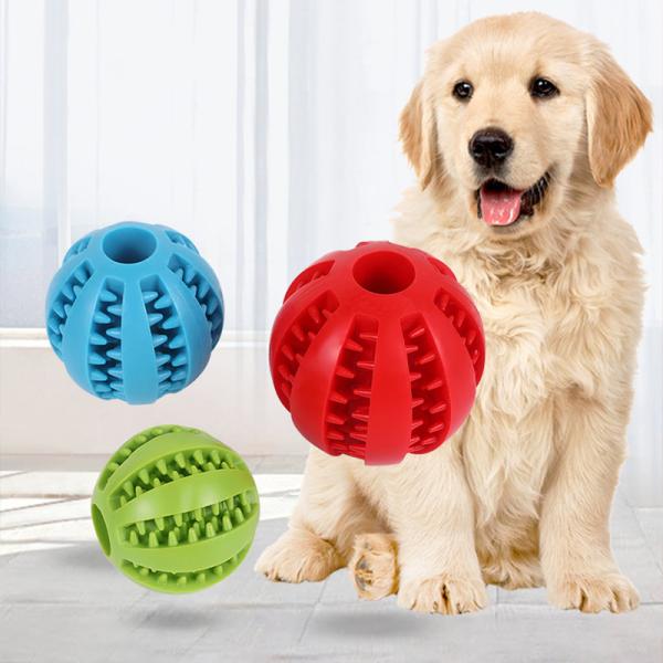 Rubber TPR 5cm Interactive Dog Ball Toys Indestructible Dog Ball Blue Orange Yellow