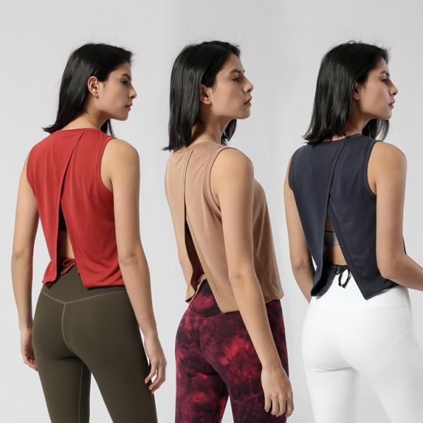 Summer Activewear T Shirts Split Back Running Fitness Loose Sports T-Shirt
