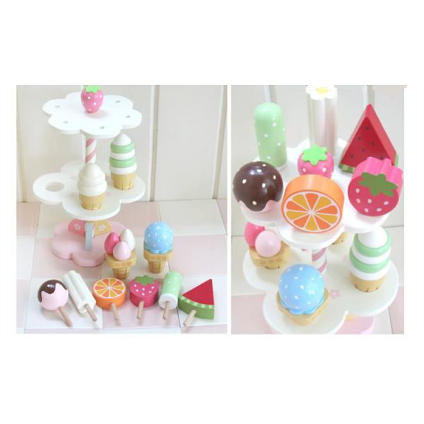 Simulation Magnetic Ice Cream Wooden Toys Pretend Play Kitchen Food