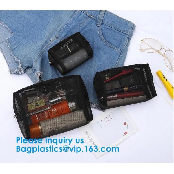 Women's cosmetics Travel cosmetic bag,Nylon Mesh Cosmetic Makeup Bag,Promotional Bags, PVC/PE/EVA/PU/TPU