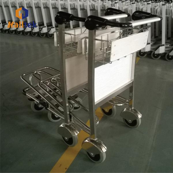 Charge de 250 kg de chariot d'aéroport en acier inoxydable 2 roues de niveau 4 avec freins