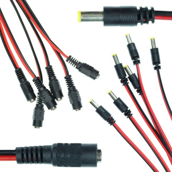 CE Certified Male Cable Plug Wire 5.5*2.1mm 12V DC Power Pigtail for CCTV Security